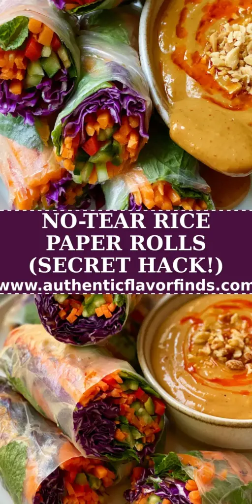 A top-down view of rainbow veggie rice paper rolls on a marble board with a bowl of peanut sauce and chili oil swirl.