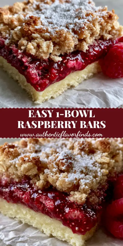 A thick-cut square raspberry crumble bar with a buttery shortbread crust and golden oat topping on crinkled parchment paper. (raspberry crumble bars)